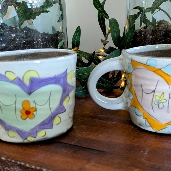 Sundance Other - Sundance Heart Design Mugs with Purple and Yellow Accents for Mom